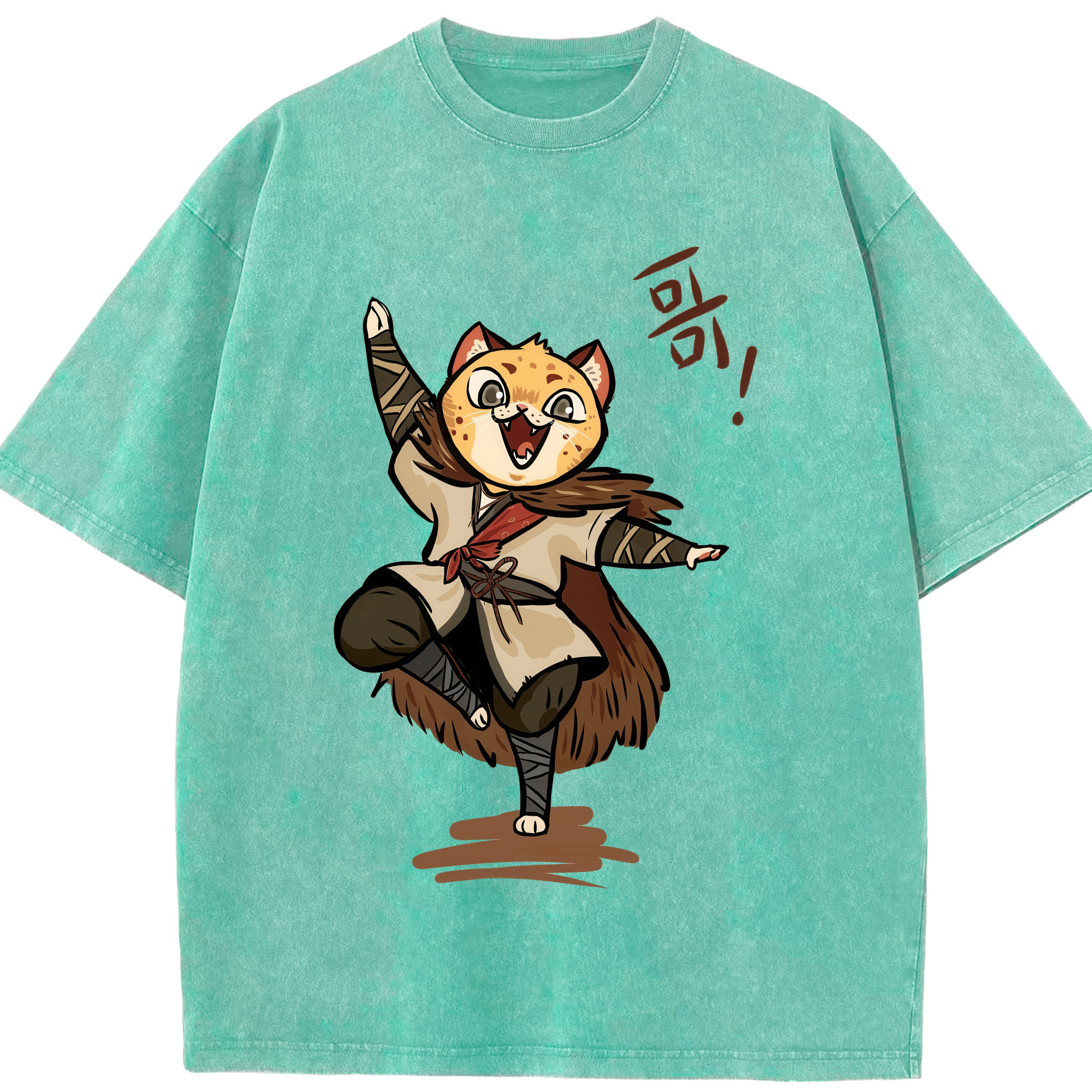 （画像用） Ne Zha 2 ナタ 魔童の大暴れ 綿100% ヴィンテージ風 半袖Tシャツ（フロントプリント）